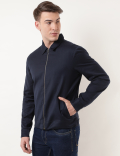 Cotton Mix Plain Collared Jacket