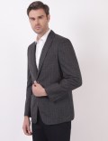 Checks Lapel Collar Blazer