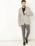 Check Jersey Blazer