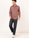 Cotton Mix Plain Regular Fit Trouser