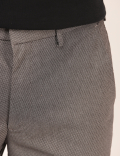 Cotton Mix Self Design Slim Fit Trouser