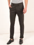 Pure Cotton Self Design Slim Fit Trouser