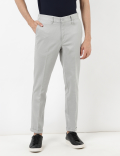 Textured Slim Fit Hem Roll Up Chinos
