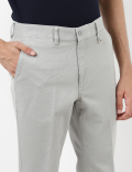 Textured Slim Fit Hem Roll Up Chinos