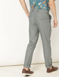 Linen Mix Plain Slim Fit Trouser