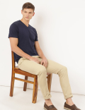 Pure Cotton Textured Slim Fit Trouser