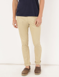 Pure Cotton Textured Slim Fit Trouser