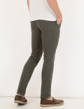 Pure Cotton Textured Slim Fit Trouser