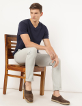 Pure Cotton Textured Slim Fit Trouser