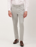 Cotton Mix Plain Slim Fit Trousers
