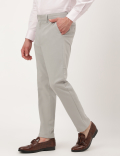 Cotton Mix Plain Slim Fit Trousers