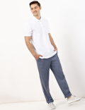 Linen Mix Plain Regular Fit Trouser