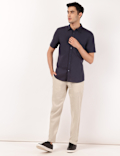 Linen Mix Plain Regular Fit Trouser