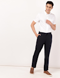 Linen Mix Plain Regular Fit Trouser
