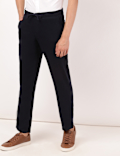 Linen Mix Plain Regular Fit Trouser