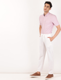 Linen Mix Plain Regular Fit Trouser