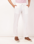 Linen Mix Plain Regular Fit Trouser