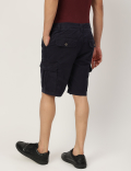 Pure Cotton Plain Regular Fit Cargo Shorts