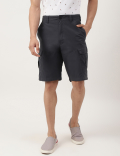 Cotton Mix Plain Regular Fit Shorts