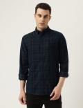 Pure Cotton Check Button Down Collar Shirt