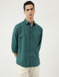 Relaxed Fit Linen Mix Stripes Shirt