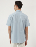 Pure Cotton Plain Button Down Collar Shirt