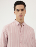 Pure Cotton Stripes Button Down Shirt