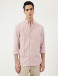 Pure Cotton Stripes Button Down Shirt