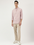 Pure Cotton Stripes Button Down Shirt