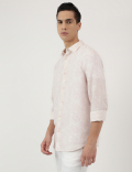 Linen Blend Tropical Printed Shirt