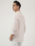 Linen Blend Tropical Printed Shirt