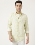 Linen Blend Tropical Printed Shirt