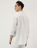 Relaxed Fit Linen Mix Spread Collar Shirt