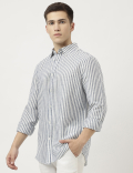 Linen Blend Striped Shirt