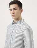 Linen Blend Striped Shirt