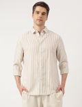 Linen Blend Striped Shirt