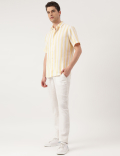 Relaxed Fit Linen Blend Striped Shirt