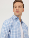 Pure Cotton Spread Collar Shirt