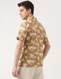 Modal Blend Floral Cuban Collar Shirt