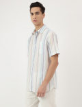 Cotton Mix Spread Collar Shirt