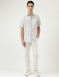 Cotton Mix Spread Collar Shirt