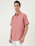 Relaxed Fit Linen Mix Spread Collar Shirt