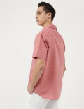 Relaxed Fit Linen Mix Spread Collar Shirt