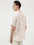 Relaxed Fit Linen Mix Spread Collar Shirt