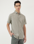 Modal Mix Spread Collar Shirt
