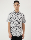 Modal Mix Spread Collar Shirt