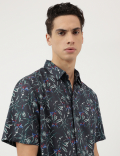 Pure Viscose Tropical Spread Collar Shirt