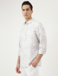 Relaxed Fit Linen Mix Spread Collar Shirt