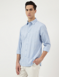 Relaxed Fit Pure Cotton Spread Collar Shirt