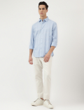 Relaxed Fit Pure Cotton Spread Collar Shirt